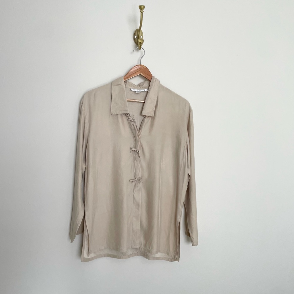 Vintage 100% silk taupe tunic